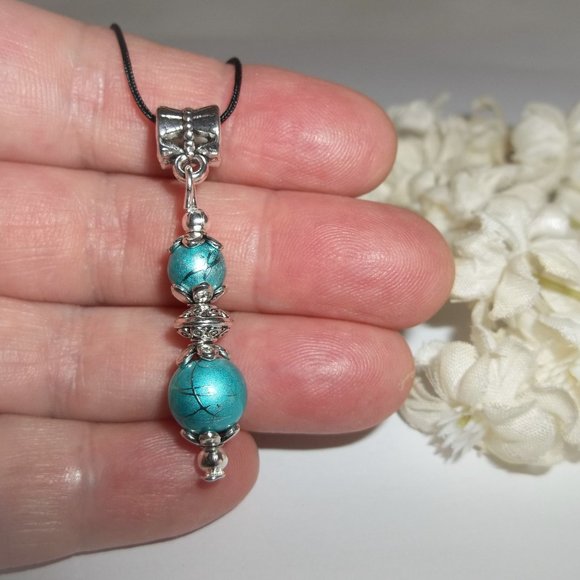 Necklace, Beaded Necklace, Turquoise Blue Necklace, Blue Necklace, NWT A097 - Picture 5 of 8